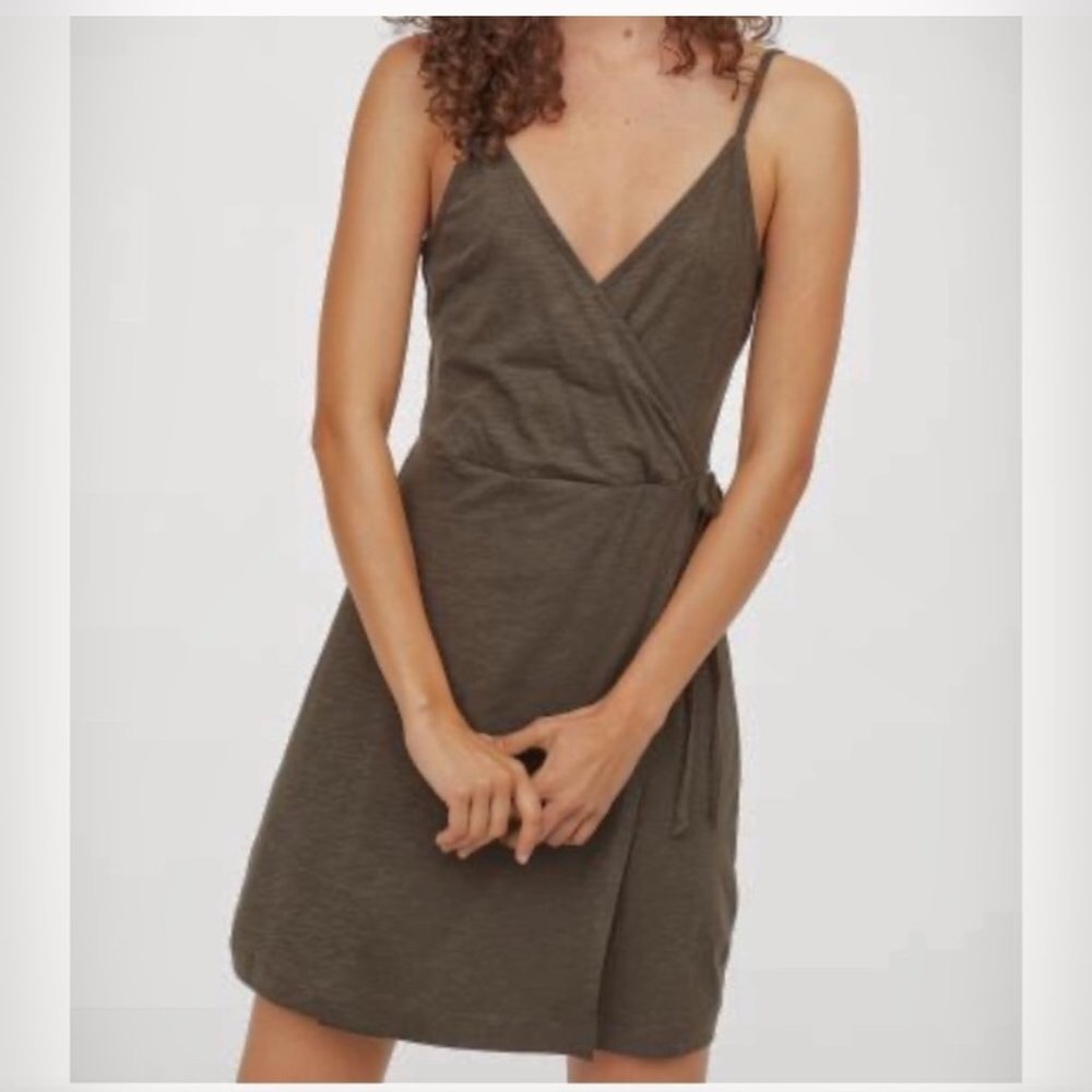H&M Grey Wrap Dress XS